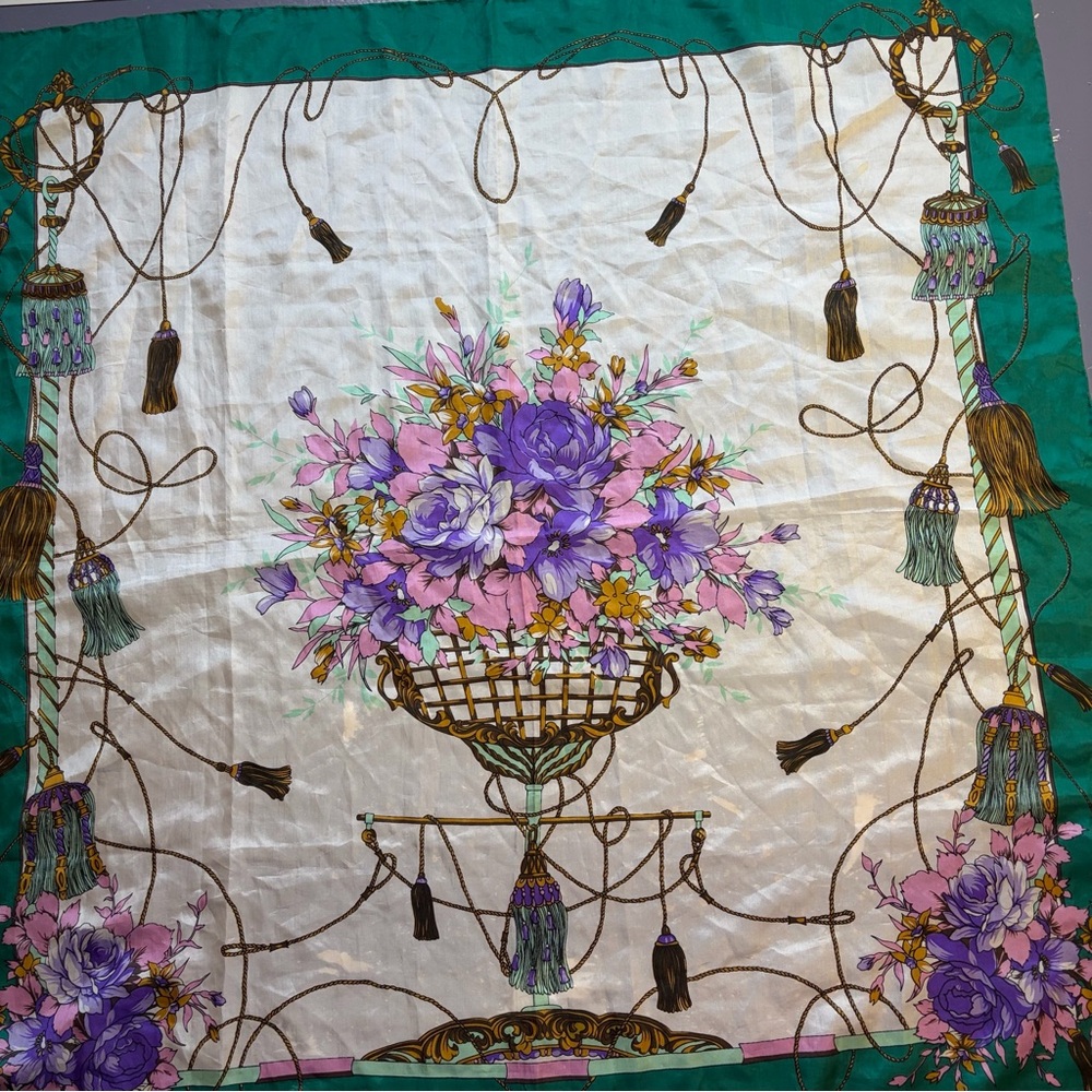 Vintage Silk Floral Scarf - Picture 4 of 4